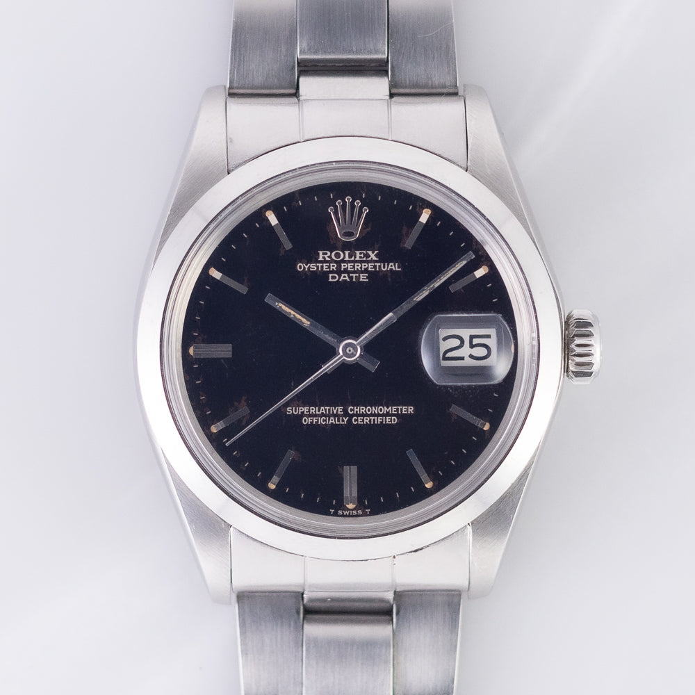 ROLEX OYSTER PERPETUAL DATE Ref.1500 Black Gilt Dial