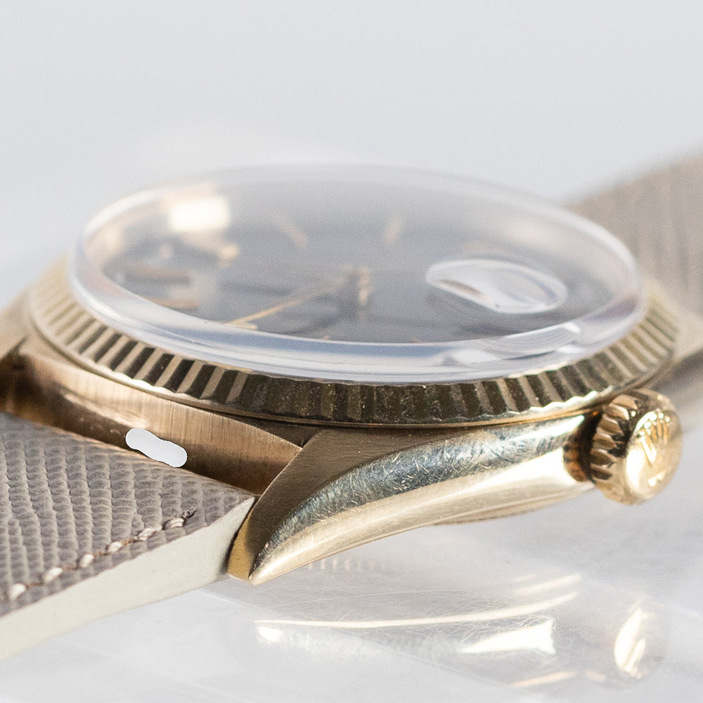 ROLEX DATEJUST Ref.1601 14K Yellow Gold Black Gilt DOORSTOP Dial