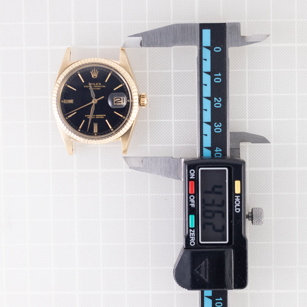 ROLEX DATEJUST Ref.1601 14K Yellow Gold Black Gilt DOORSTOP Dial