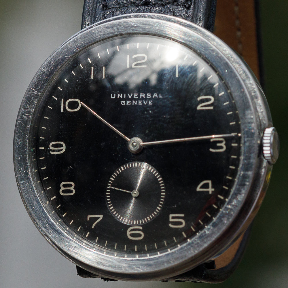 UNIVERSAL GENEVE OVERSIZE 40mm DISCO VOLANTE 1930's