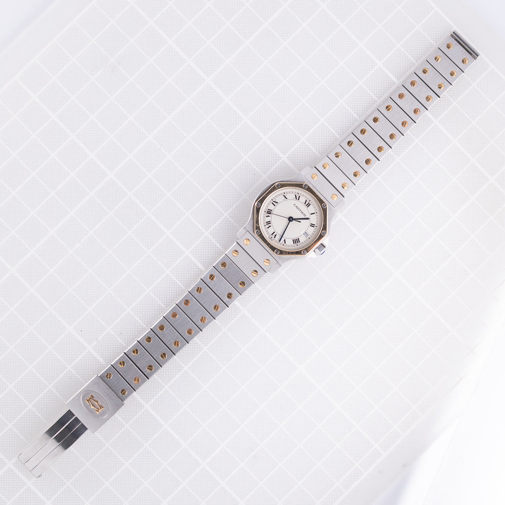 CARTIER LM SANTOS OCTAGON Ref.187902 NOS W.BOX&PAPER