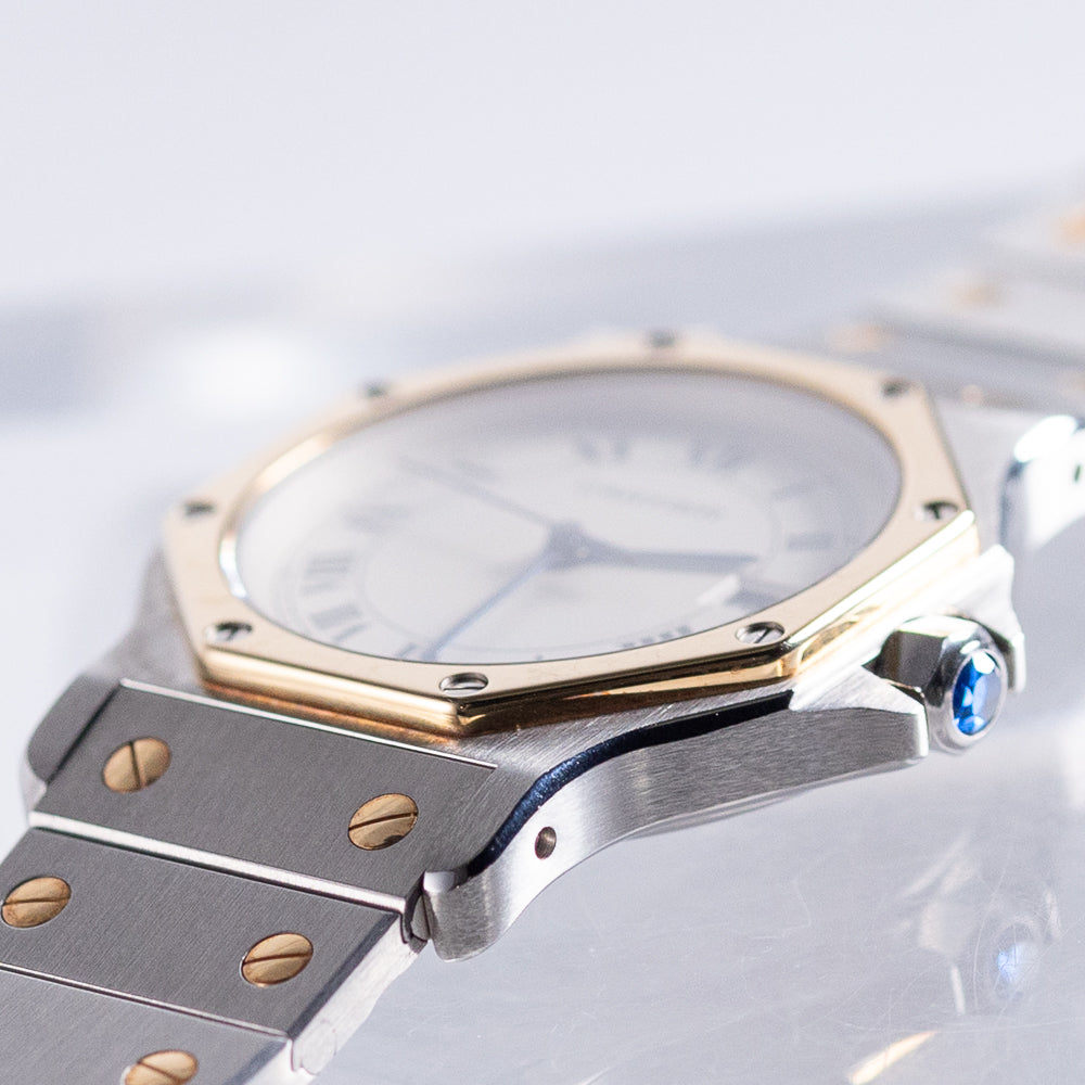 CARTIER LM SANTOS OCTAGON Ref.187902 NOS W.BOX&PAPER