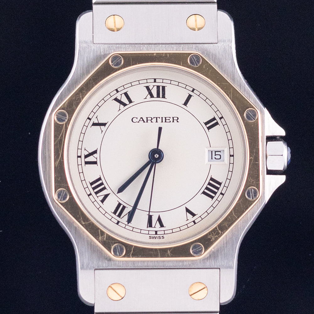CARTIER LM SANTOS OCTAGON Ref.187902 NOS W.BOX&PAPER