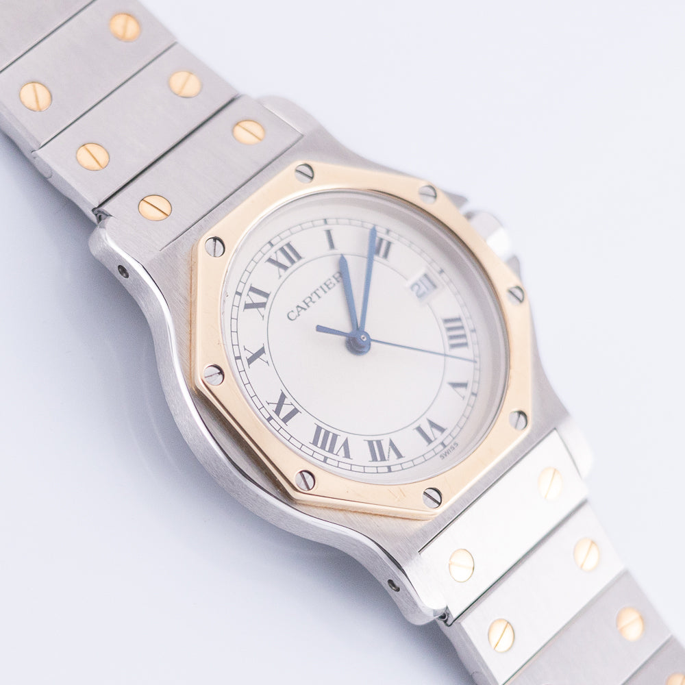 CARTIER LM SANTOS OCTAGON Ref.187902 NOS W.BOX&PAPER