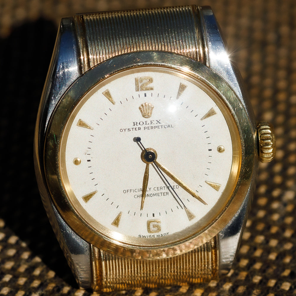 ROLEX Hooded BUBBLE BACK Ref.6065 w.CHROMWELL Bracelet – TIMEANAGRAM