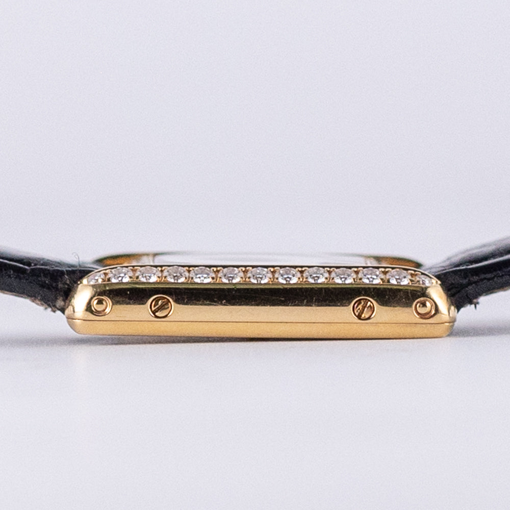 CARTIER PM Mini TANK Louis Cartier Pave Diamond Bezel Ref.828001