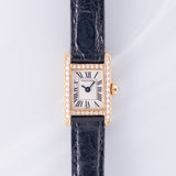 CARTIER PM Mini TANK Louis Cartier Pave Diamond Bezel Ref.828001