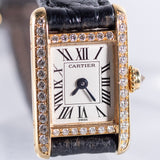 CARTIER PM Mini TANK Louis Cartier Pave Diamond Bezel Ref.828001