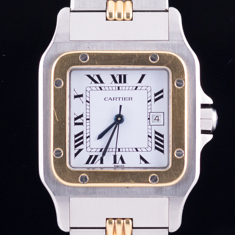 CARTIER LM Santos Ref.2961 AUTOMATIC Godron Bracelet MINT