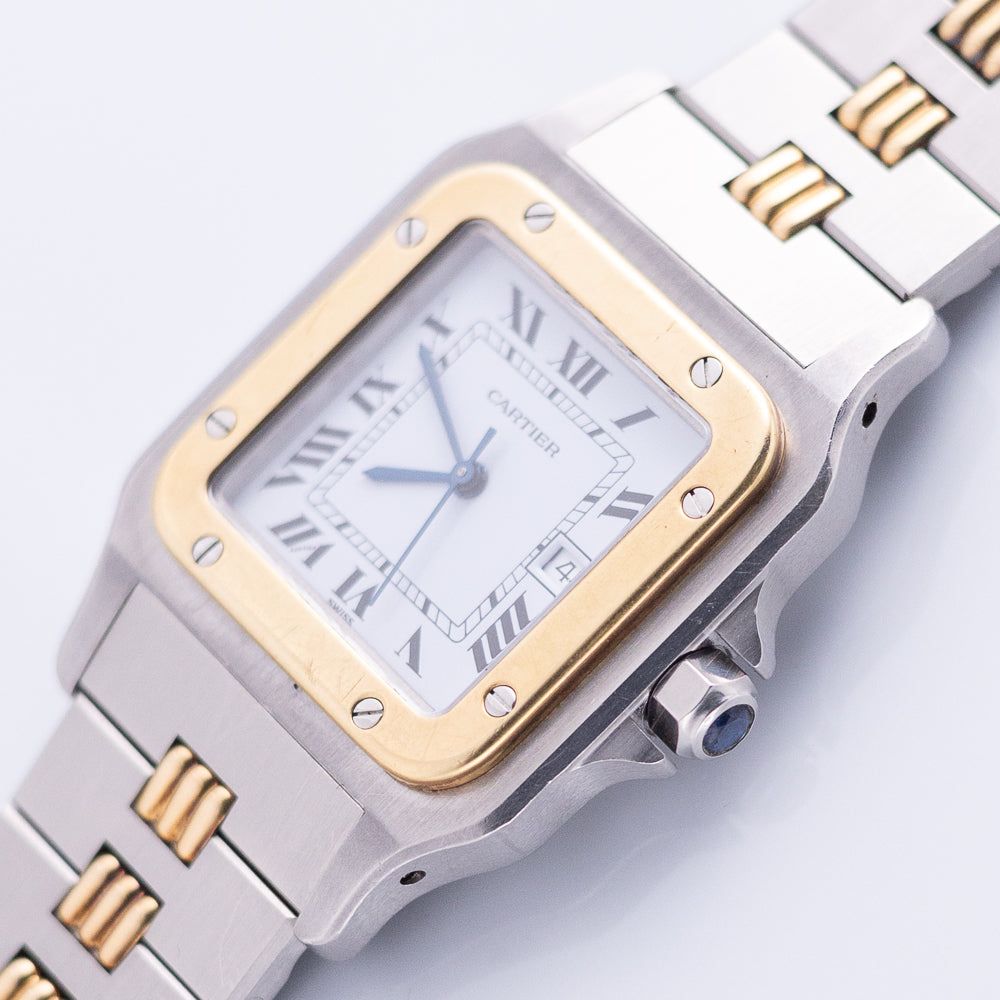 CARTIER LM Santos Ref.2961 AUTOMATIC Godron Bracelet MINT CONDITION