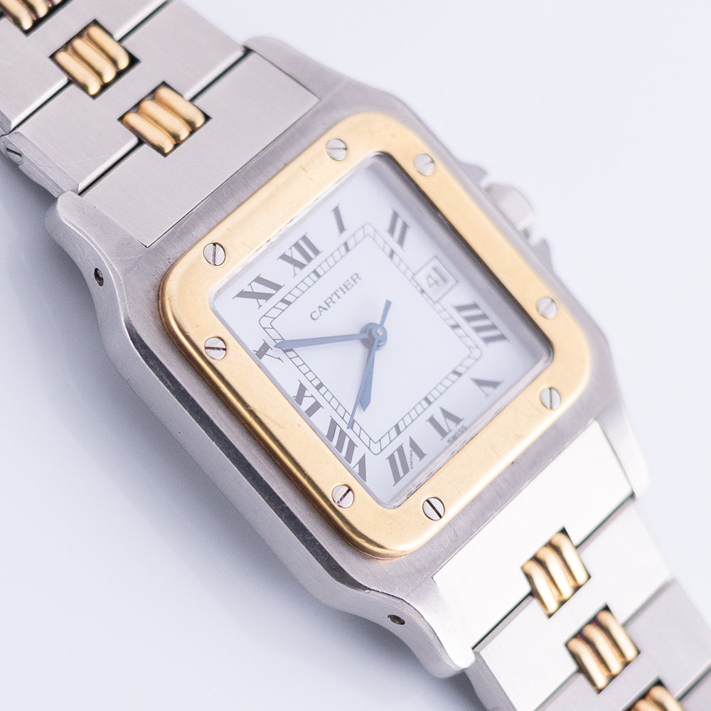 CARTIER LM Santos Ref.2961 AUTOMATIC Godron Bracelet MINT CONDITION