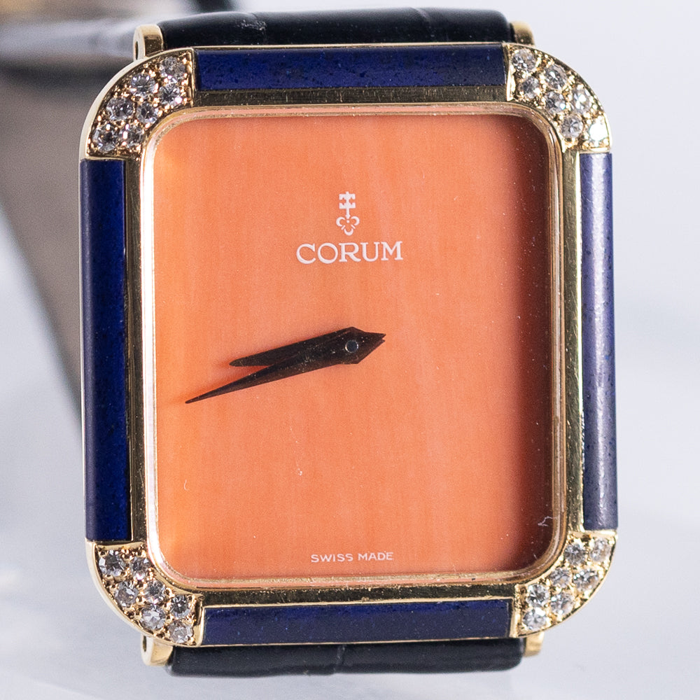 CORUM Coral Dial Lapis Lazuli Bezel Ref.27538 w.BOX