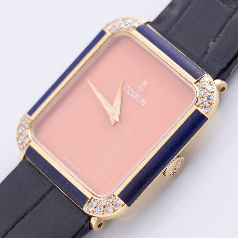 CORUM Coral Dial Lapis Lazuli Bezel Ref.27538 w.BOX – TIMEANAGRAM