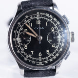 CYMA Black Gilt Dial Cylinder Case Valjoux 22
