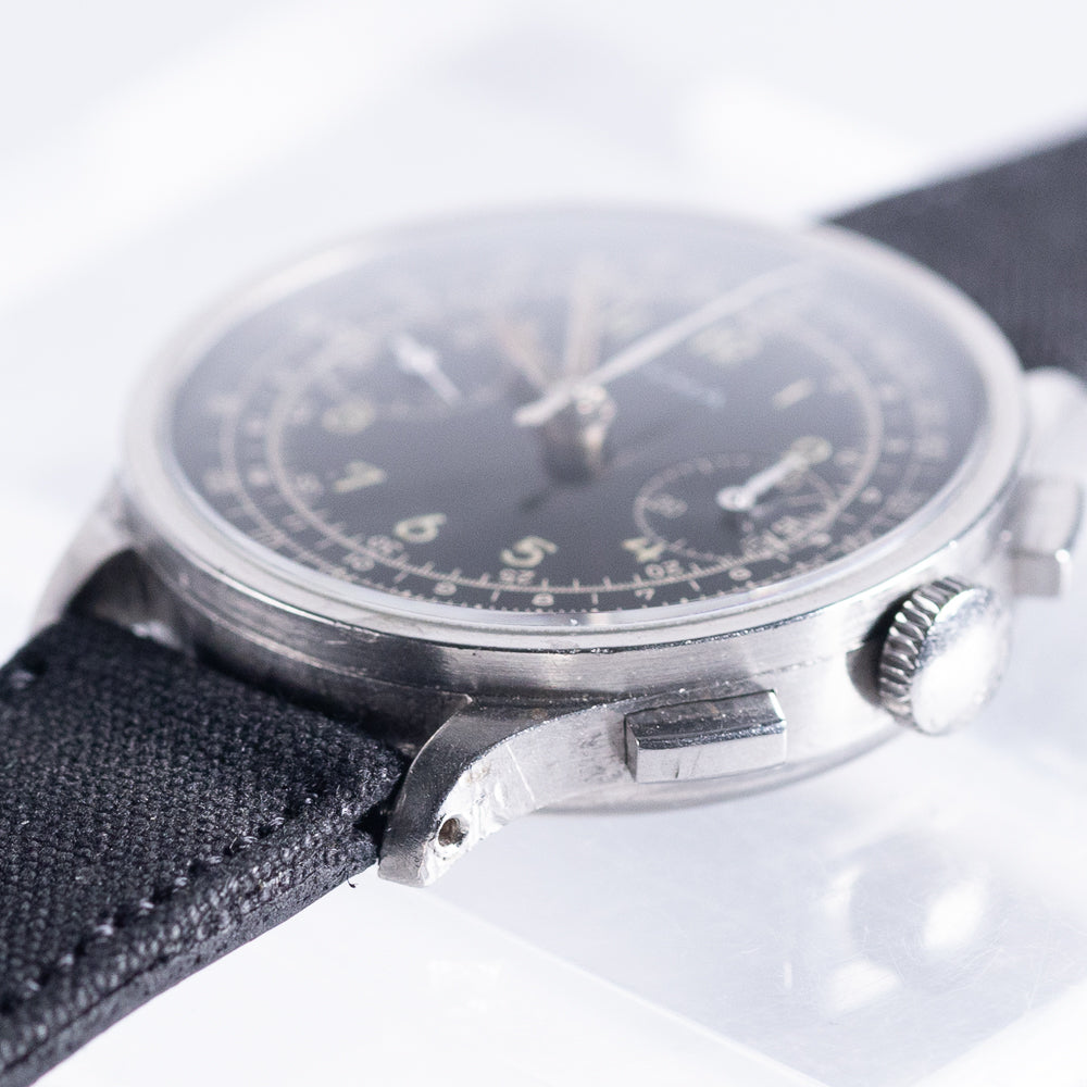 CYMA Black Gilt Dial Cylinder Case Valjoux 22