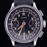 CYMA Black Gilt Dial Cylinder Case Valjoux 22