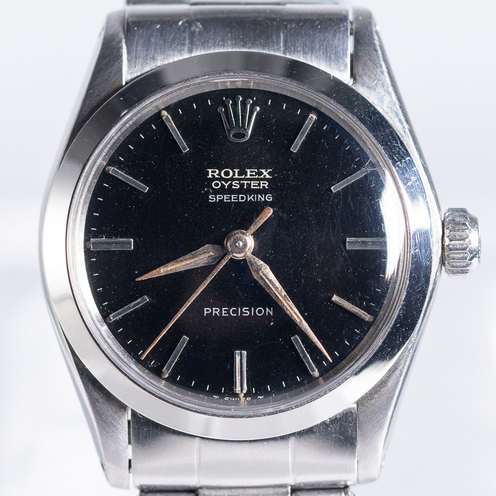 ROLEX OYSTER SPEEDKING Black Gilt Dial Ref.6430