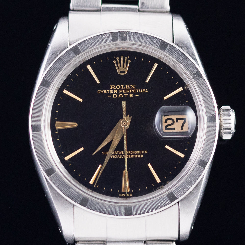 ROLEX OYSTER PERPETUAL DATE Ref.1501 Black Gilt Dial