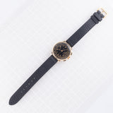 LONGINES Cal.13ZN Chronograph Black Gilt Dial 18K Yellow Gold