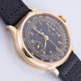 LONGINES Cal.13ZN Chronograph Black Gilt Dial 18K Yellow Gold