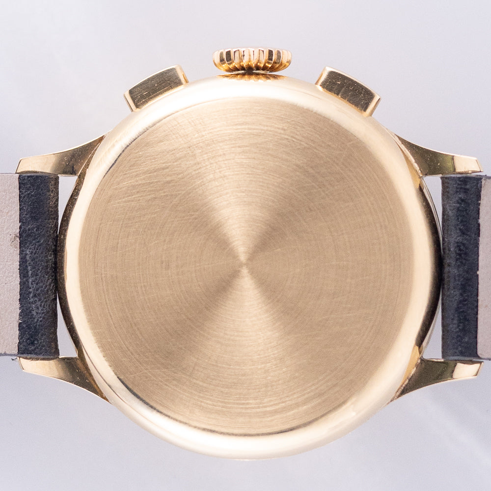 LONGINES Cal.13ZN Chronograph Black Gilt Dial 18K Yellow Gold