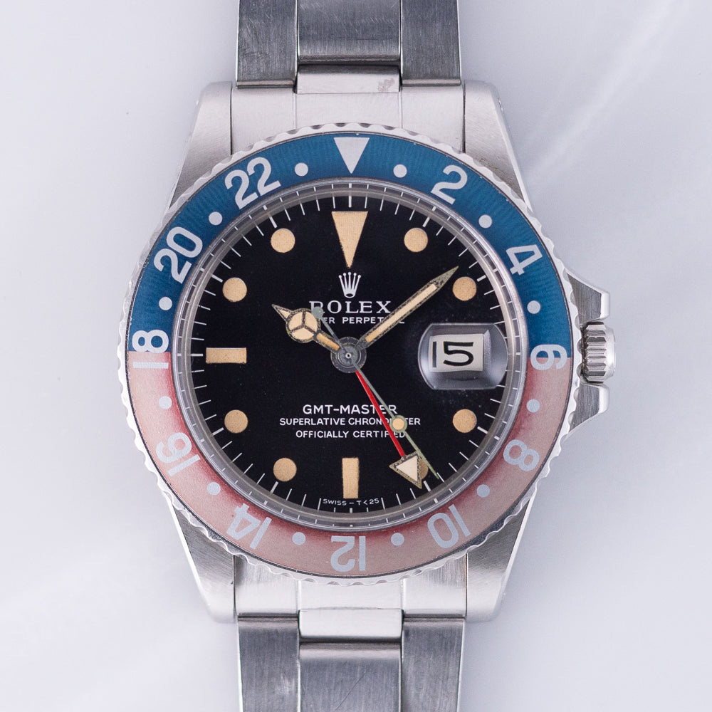 ROLEX GMT-MASTER Ref.1675 matte MK1 pumpkin Lume w.BOX and paper