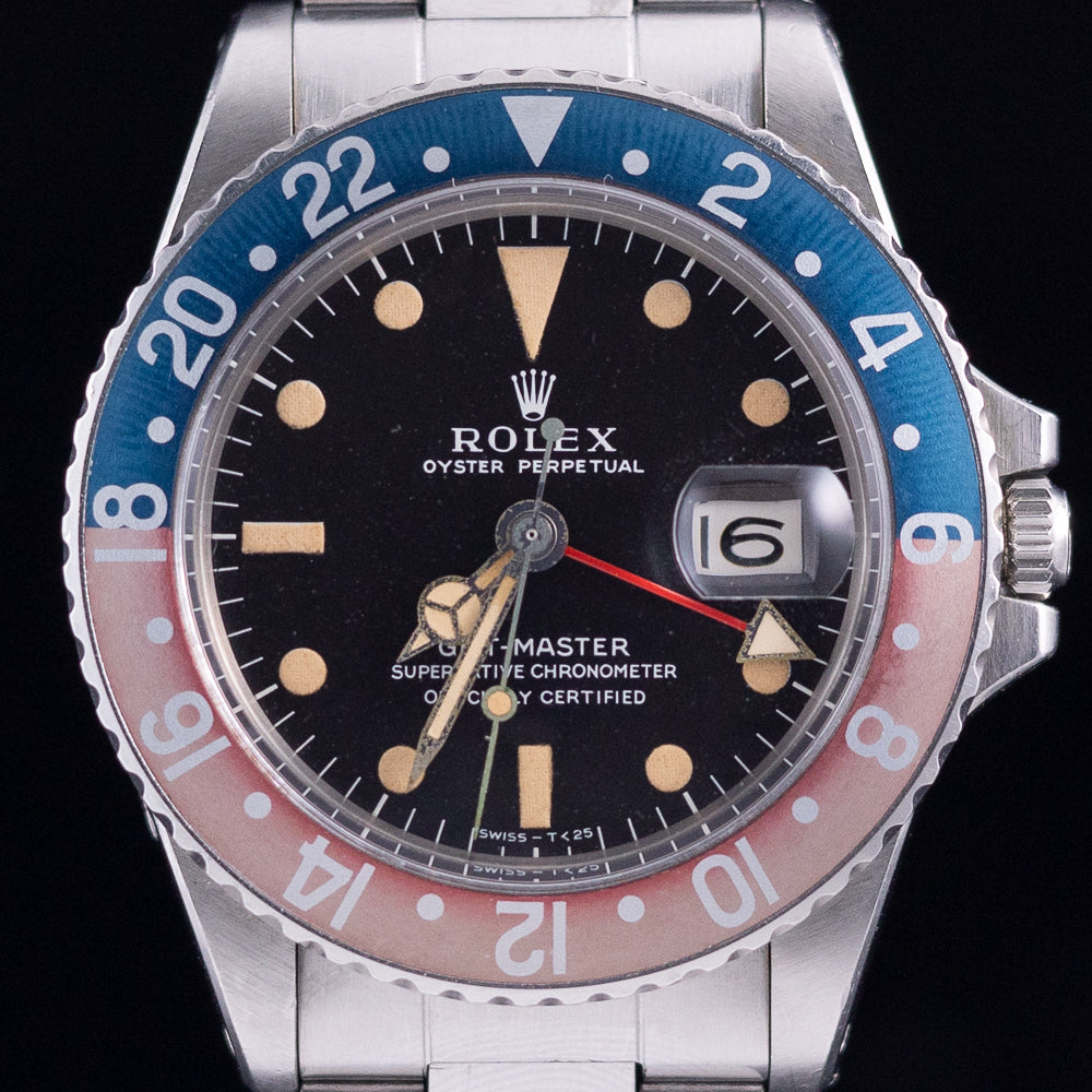 ROLEX GMT-MASTER Ref.1675 matte MK1 pumpkin Lume w.BOX and paper