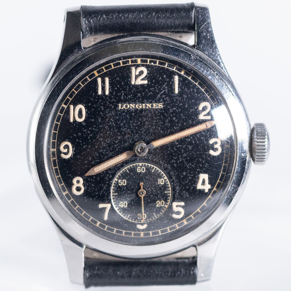LONGINES “SEI-TACCHE” BLACK GILT DIAL Cal.10.68Z