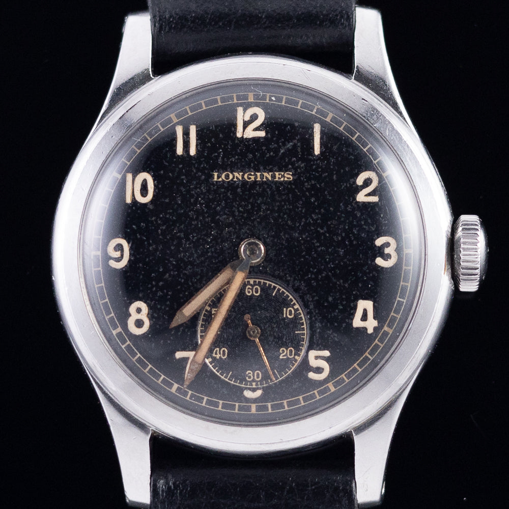 LONGINES “SEI-TACCHE” BLACK GILT DIAL Cal.10.68Z