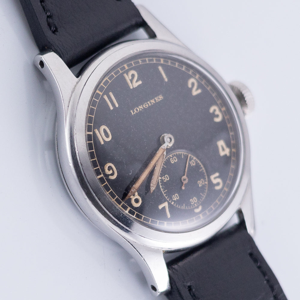 LONGINES “SEI-TACCHE” BLACK GILT DIAL Cal.10.68Z