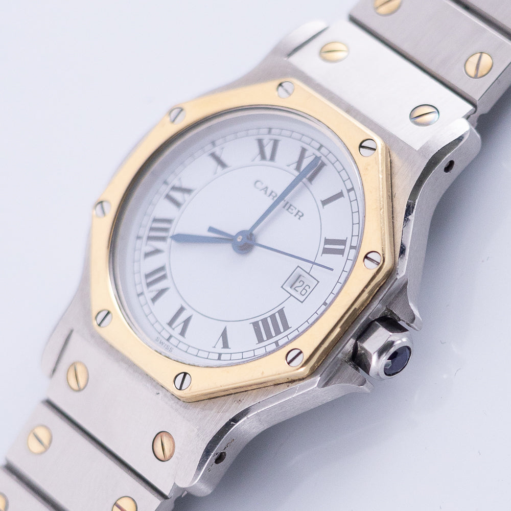 CARTIER LM SANTOS OCTAGON Automatic Ref.2966 NO Crack Dial