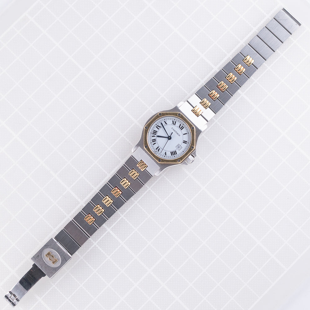 CARTIER LM SANTOS OCTAGON Ref.2966 Godron Bracelet