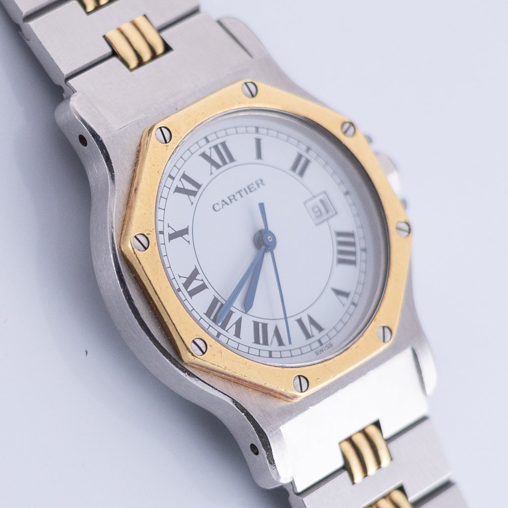 CARTIER LM SANTOS OCTAGON Ref.2966 Godron Bracelet