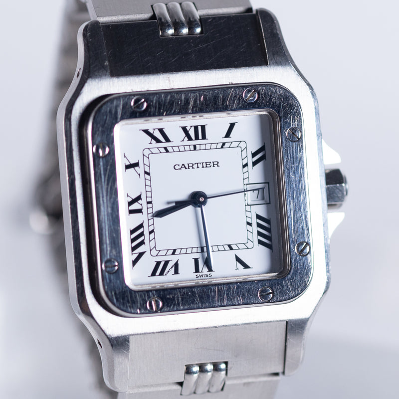 CARTIER LM Santos Carrée Ref.2960 STEEL w.BOX – TIMEANAGRAM