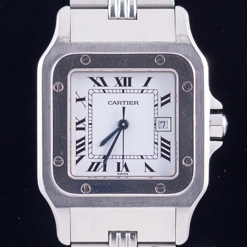 CARTIER LM Santos Carrée Ref.2960 STEEL w.BOX – TIMEANAGRAM