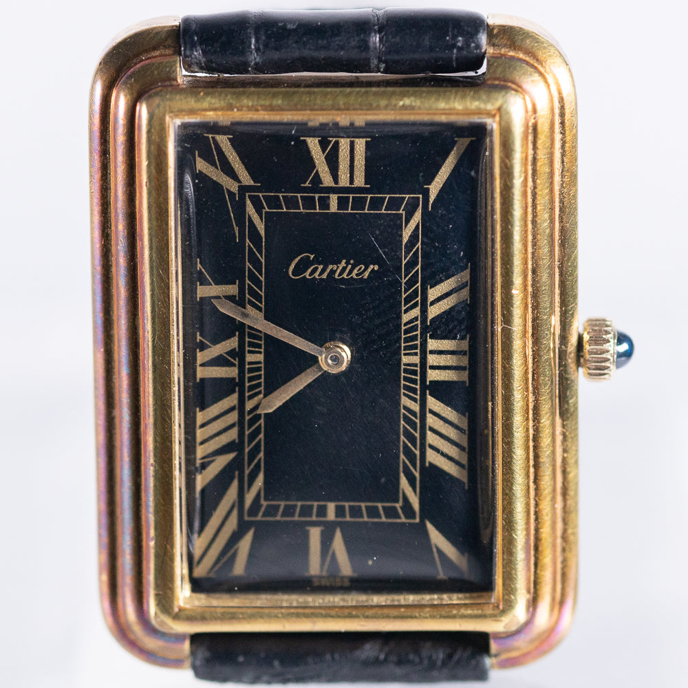 CARTIER Stepped Tank Jumbo / Tank Hicham XL Ref.5512116 Black Roman Dial