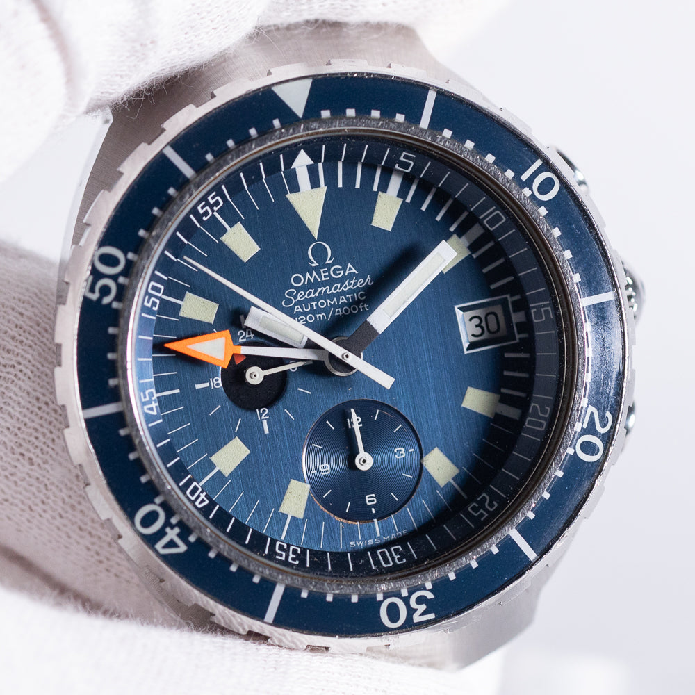 OMEGA Seamaster 120 “Big Blue” Ref.176.004 Cal.1040 Service Bezel with NOS Mesh Bracelet & Box