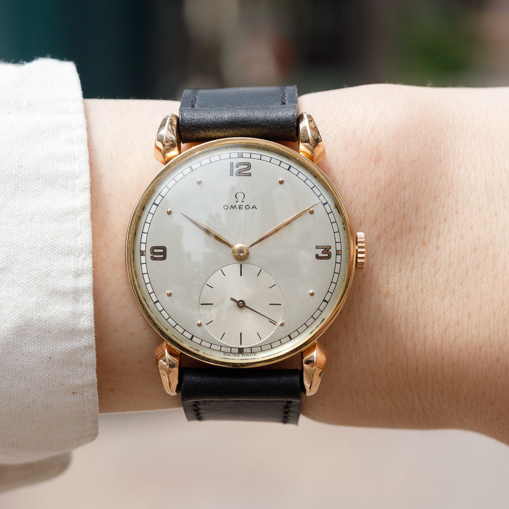 OMEGA 18K Rose Gold Fancy Lugs Cylinder Case