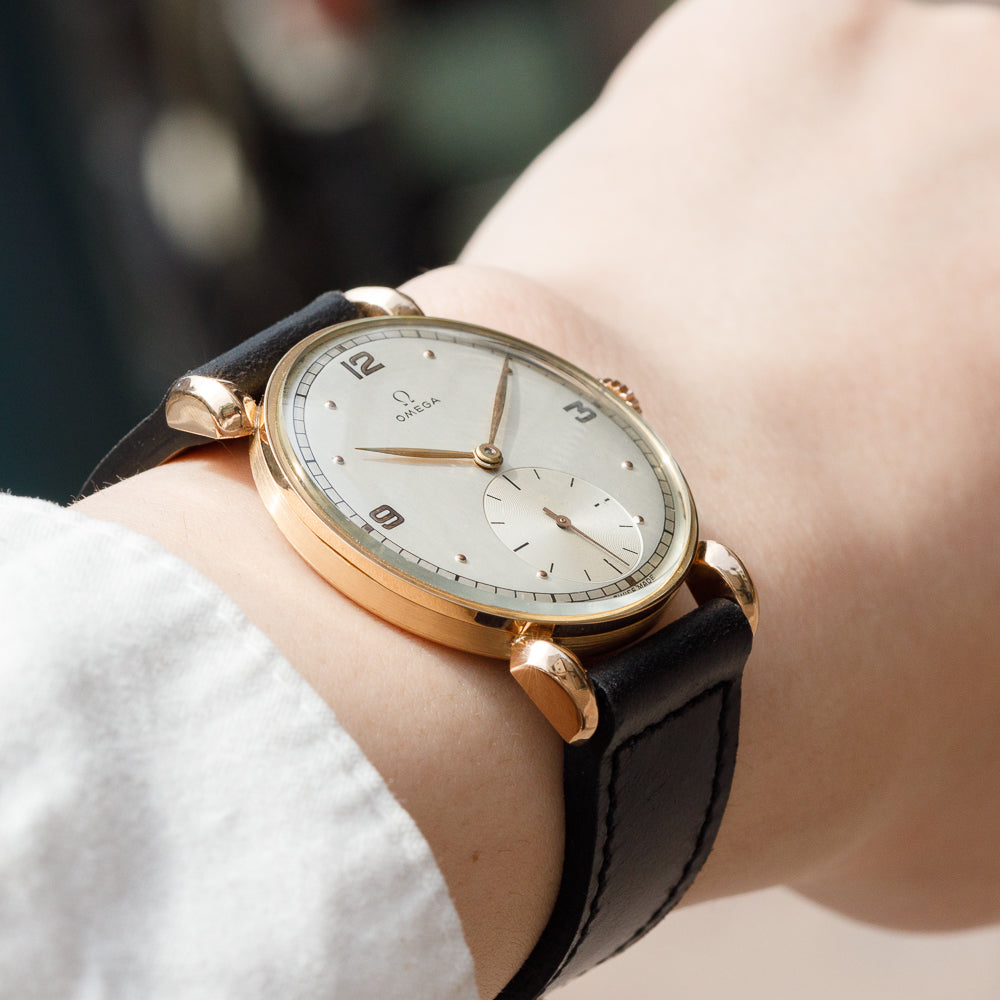 OMEGA 18K Rose Gold Fancy Lugs Cylinder Case