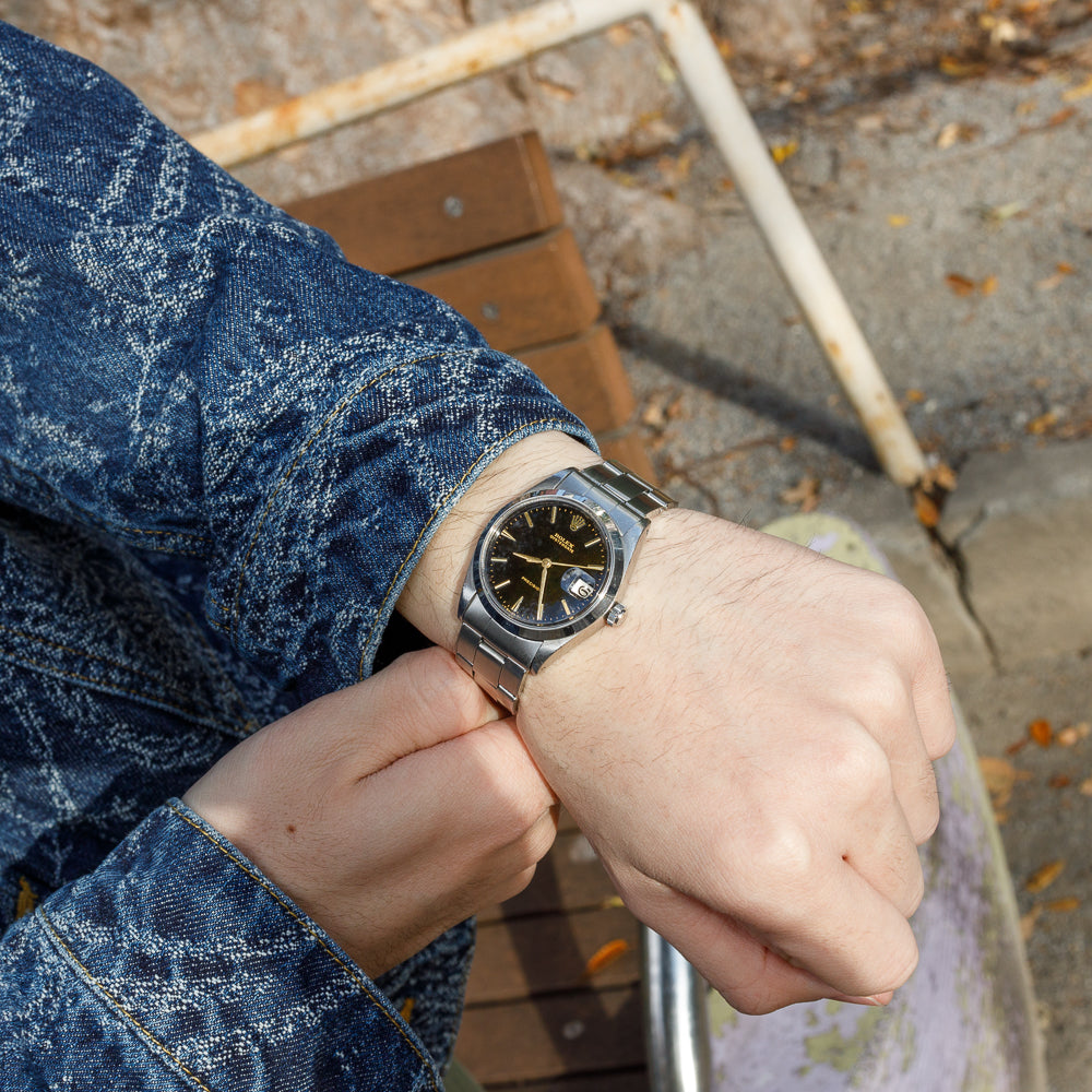 ROLEX OYSTERDATE Re.6694 Black Gilt Dial