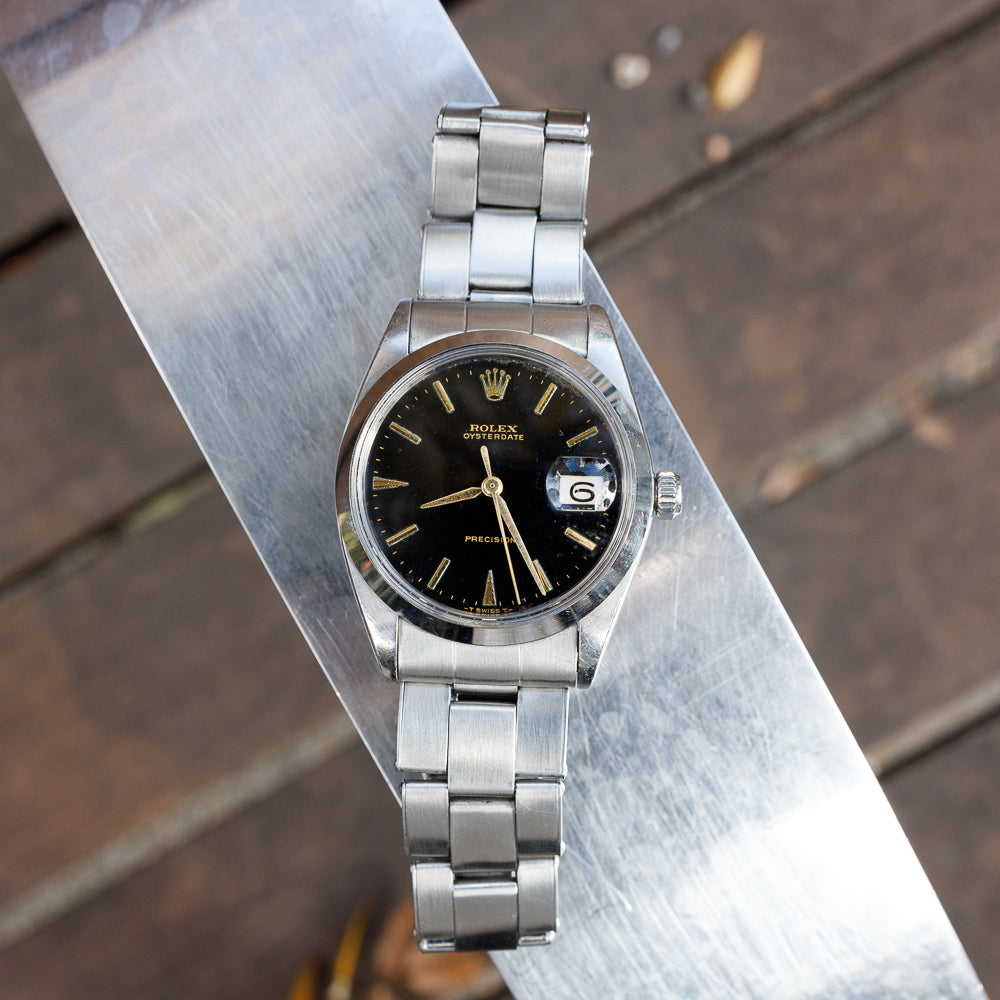 ROLEX OYSTERDATE Re.6694 Black Gilt Dial
