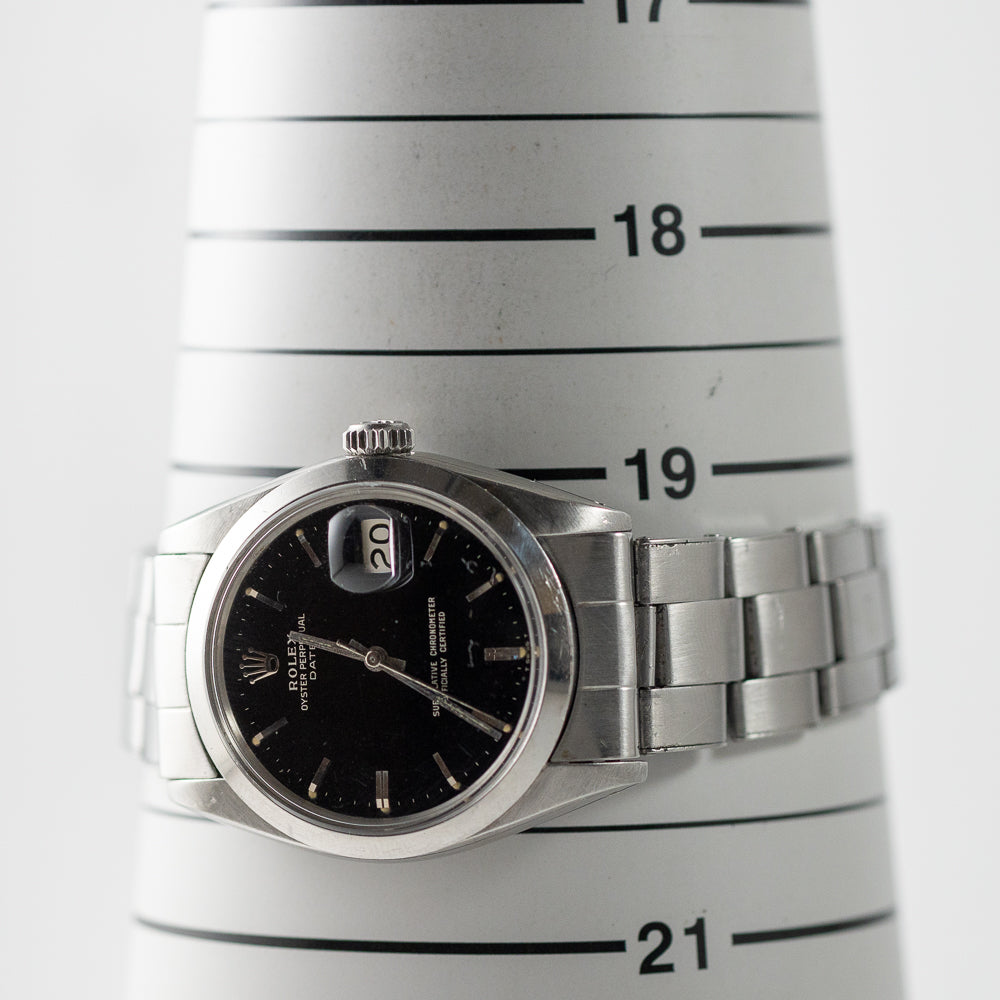 ROLEX OYSTER PERPETUAL DATE Ref.1500 Black Gilt Dial