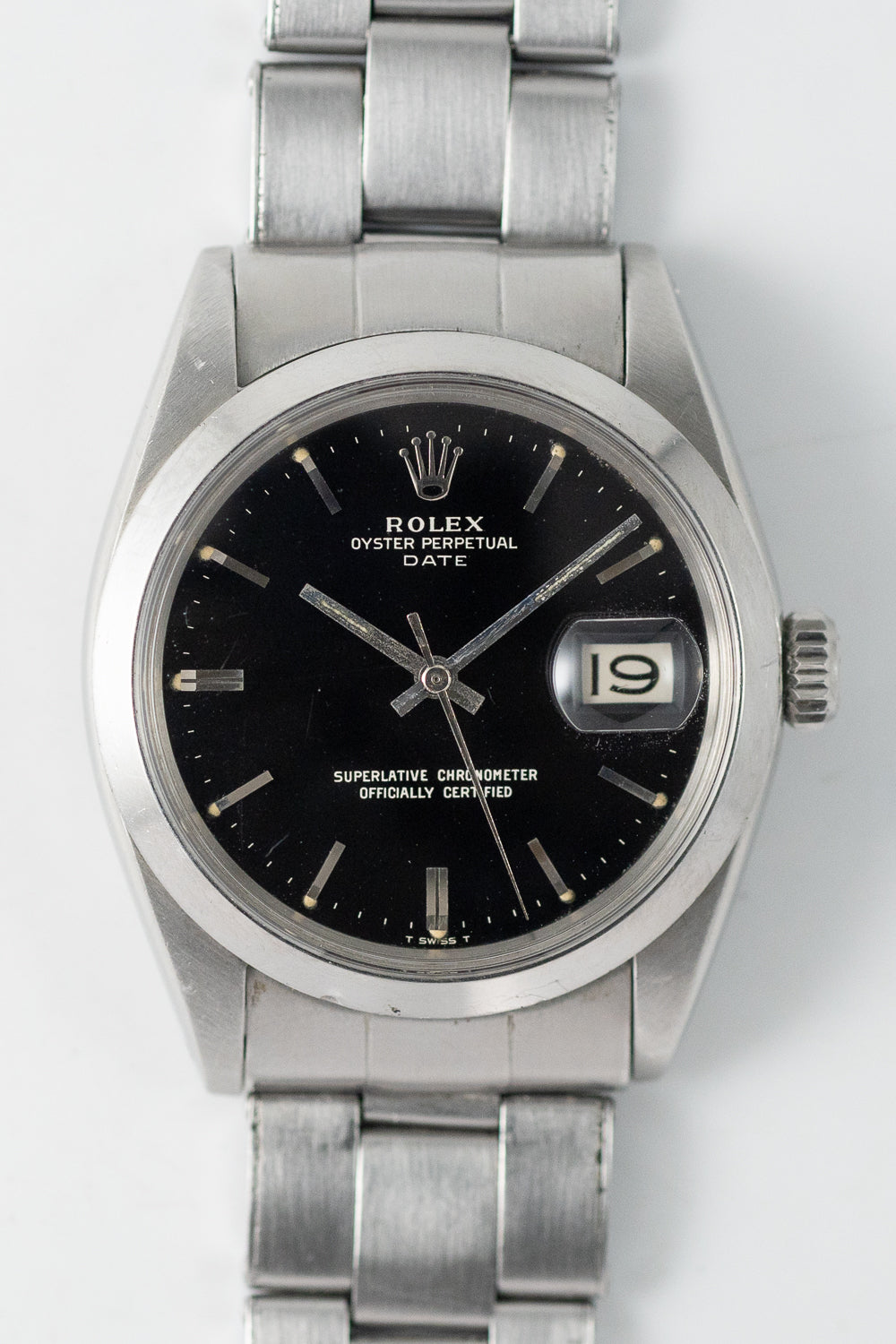 ROLEX OYSTER PERPETUAL DATE Ref.1500 Black Gilt Dial