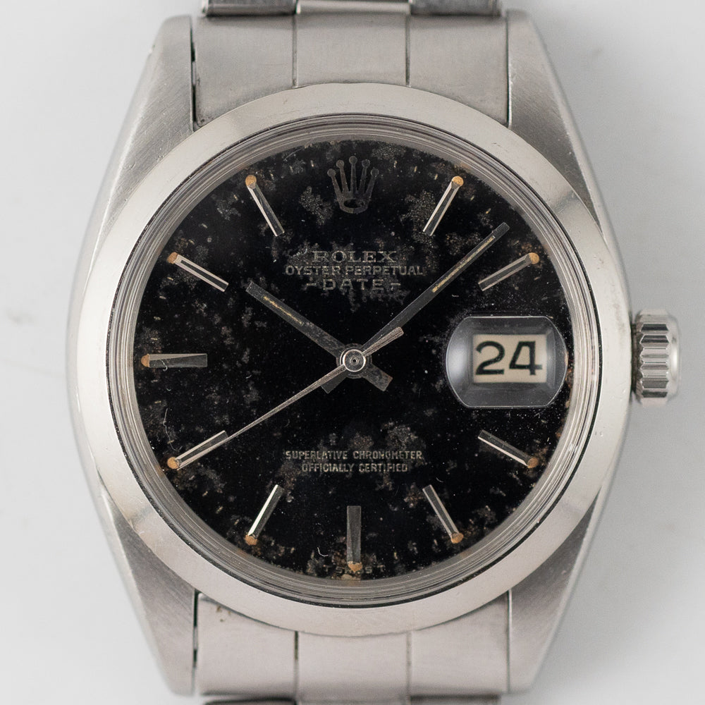 ROLEX OYSTER PERPETUAL DATE Ref.1500 Black Gilt Dial