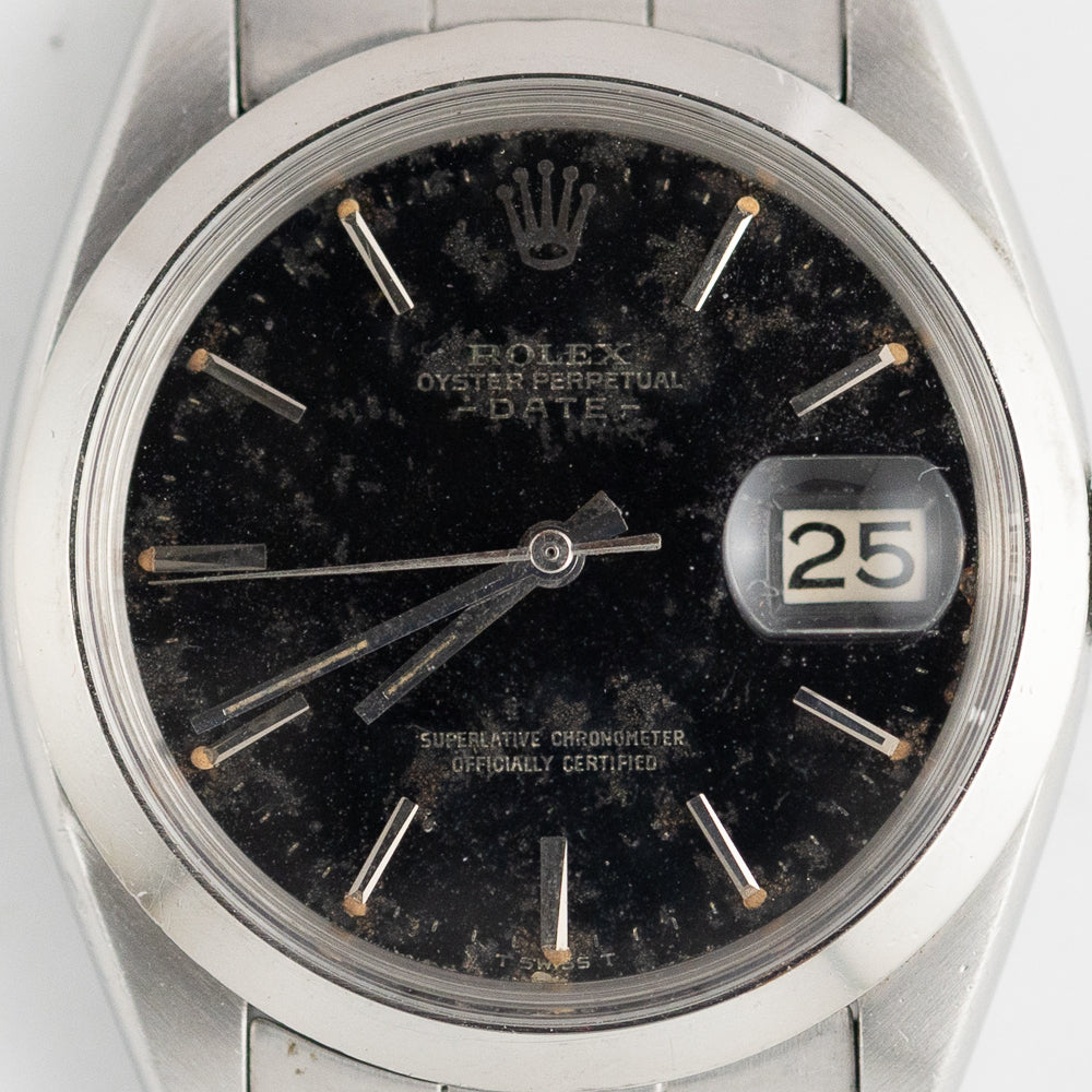 ROLEX OYSTER PERPETUAL DATE Ref.1500 Black Gilt Dial