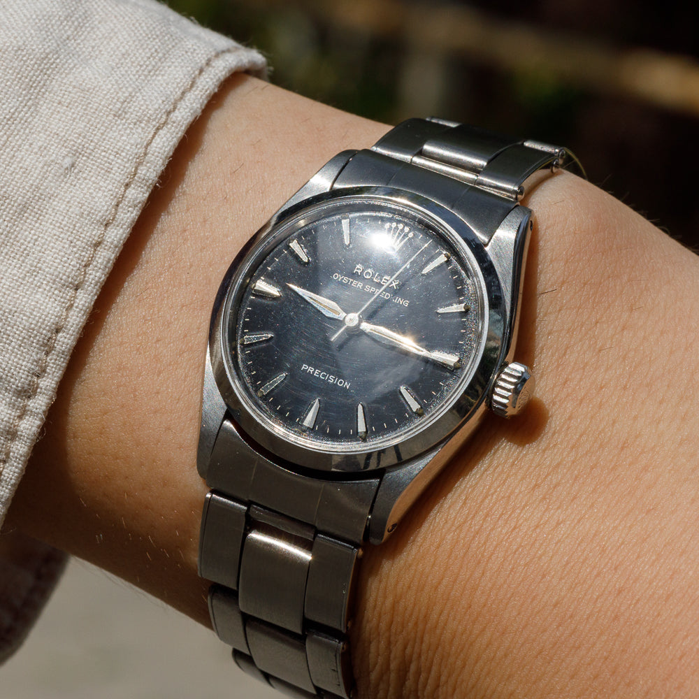 【お客】 ROLEX OYSTER SPEEDKING Ref.6420 Black Gilt Dial