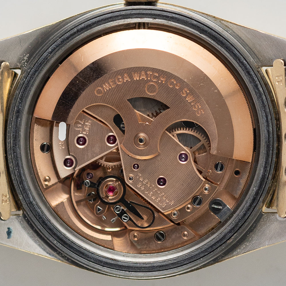 OMEGA 166.010 時計ケース ベゼル 裏蓋 セット OMEGA Seamaster Ref.166.010 Gold Top Glossy Black Gilt Dial