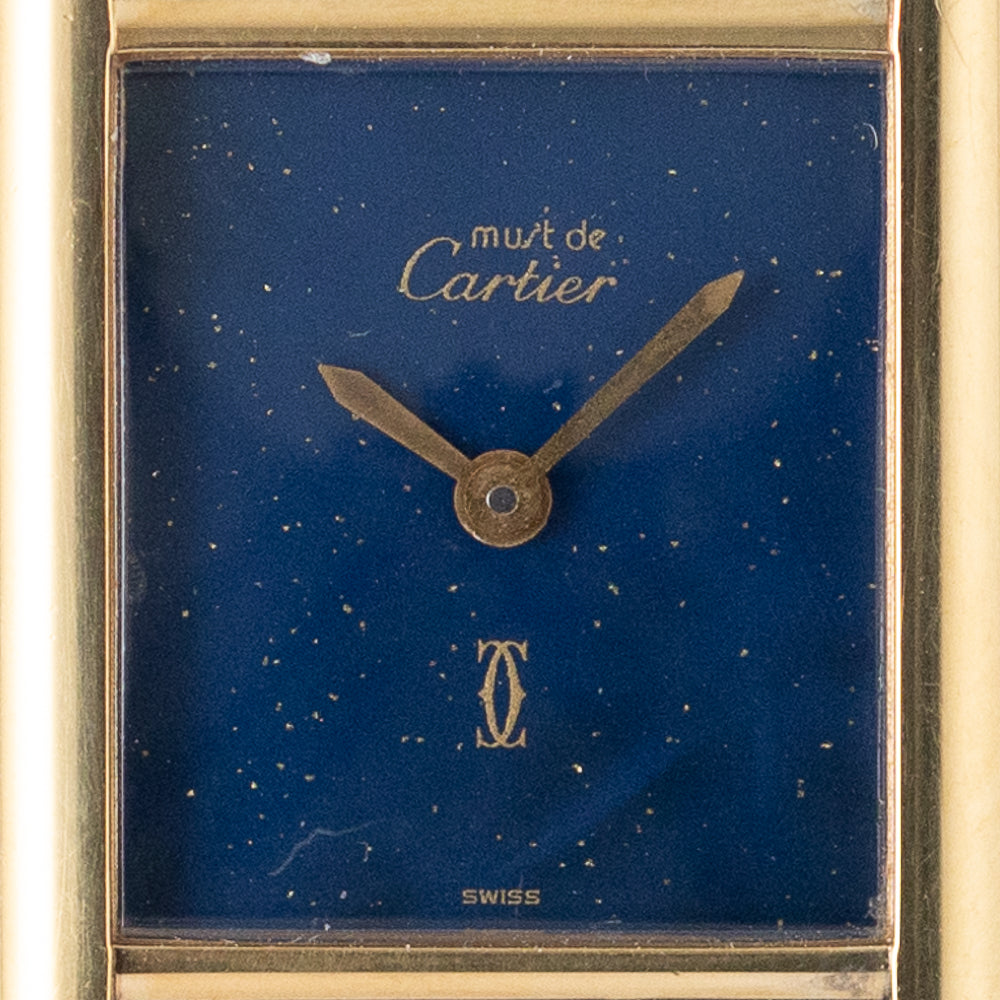 CARTIER SM MUST DE TANK LAPIS BLUE DIAL
