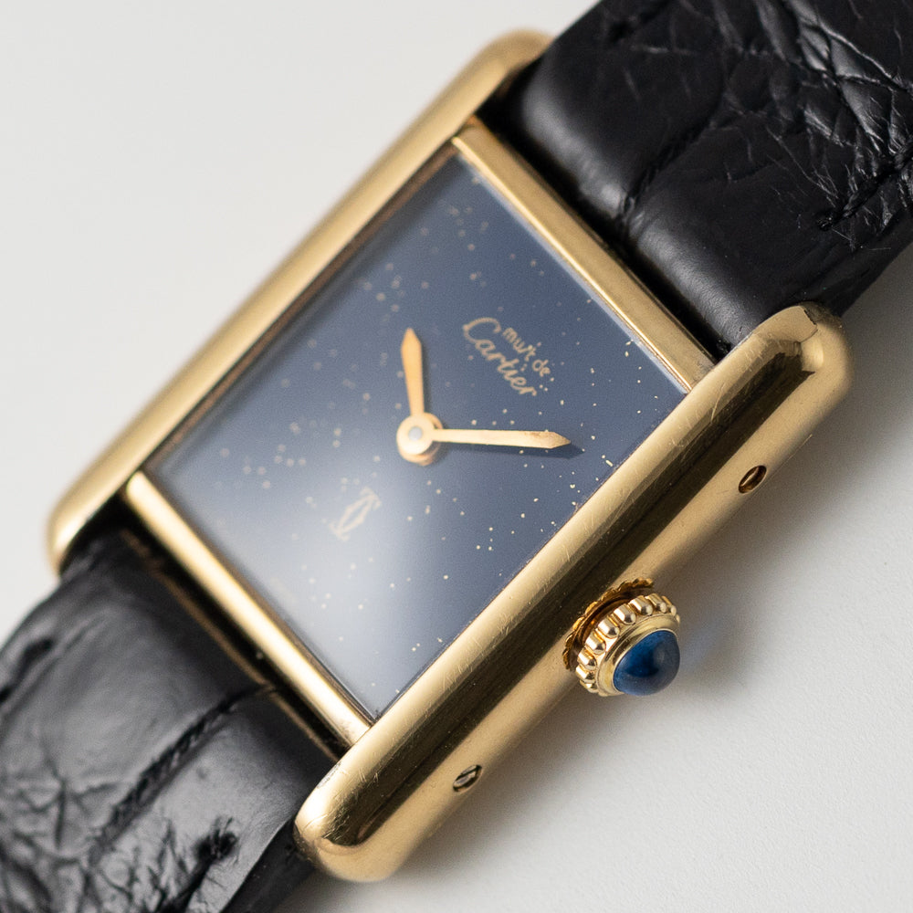 CARTIER SM MUST DE TANK LAPIS BLUE DIAL