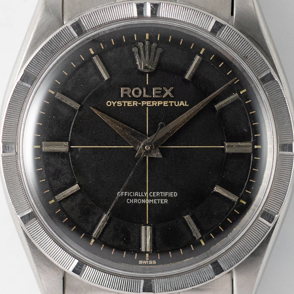 ROLEX OYSTER PERPETUAL Ref.6569 Black Gilt Pie Pan Sector Dial